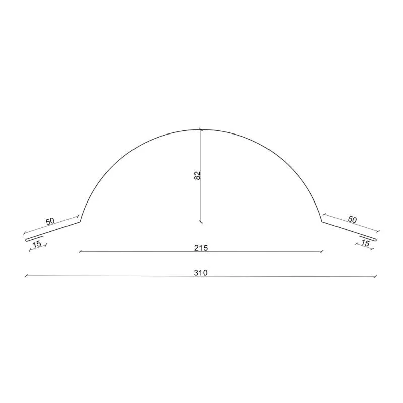 Querschnitt des großen Rundfirst / Tonnenfirst